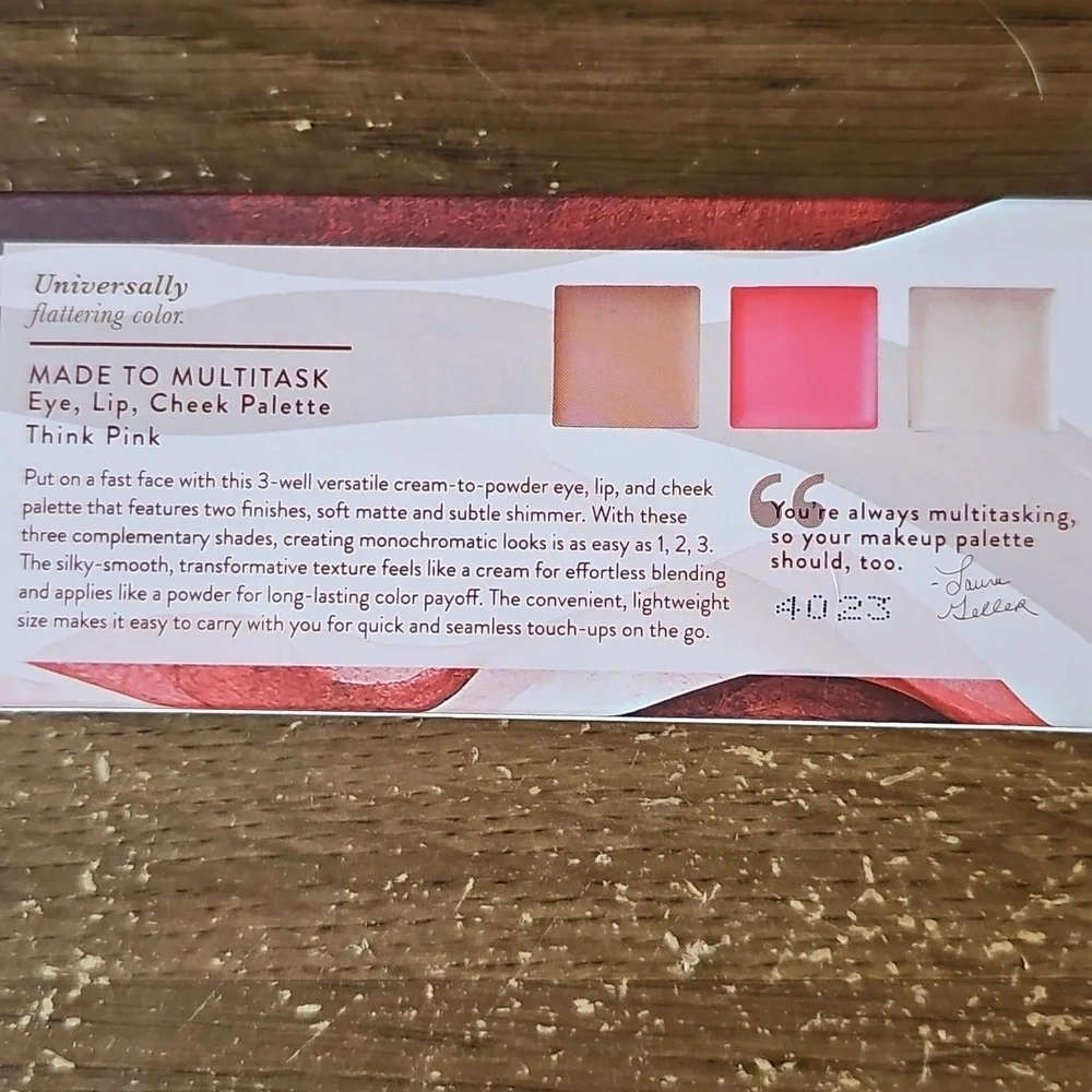 Laura Geller Made To Multitask Eye-Lip-Cheek Cream To Powder Palette-Think Pink